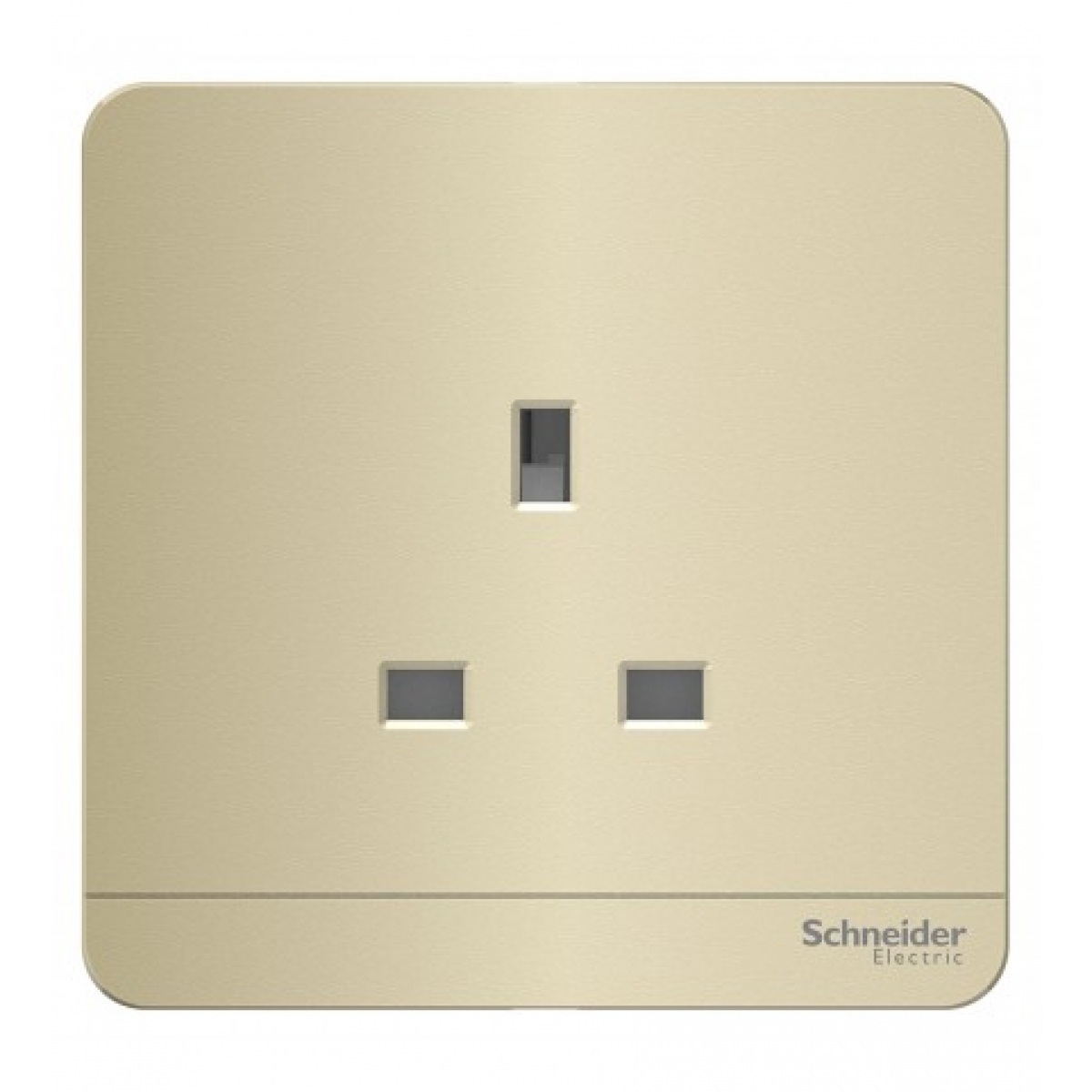 Schneider Electric 施耐德電氣 AvatarOn 13A 單位連保護門插座 (沉醉金) (E83426_WG_C5) - 86x86mm、BS 1363A標準